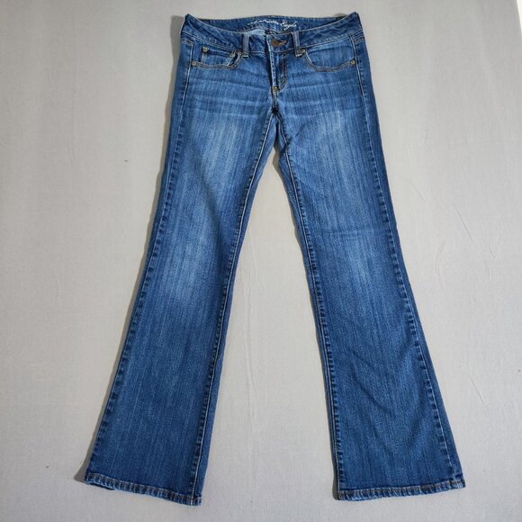 American Eagle jeans women's size 6 Long denim blue Favorite Boyfriend Boot cut - Picture 1 of 14